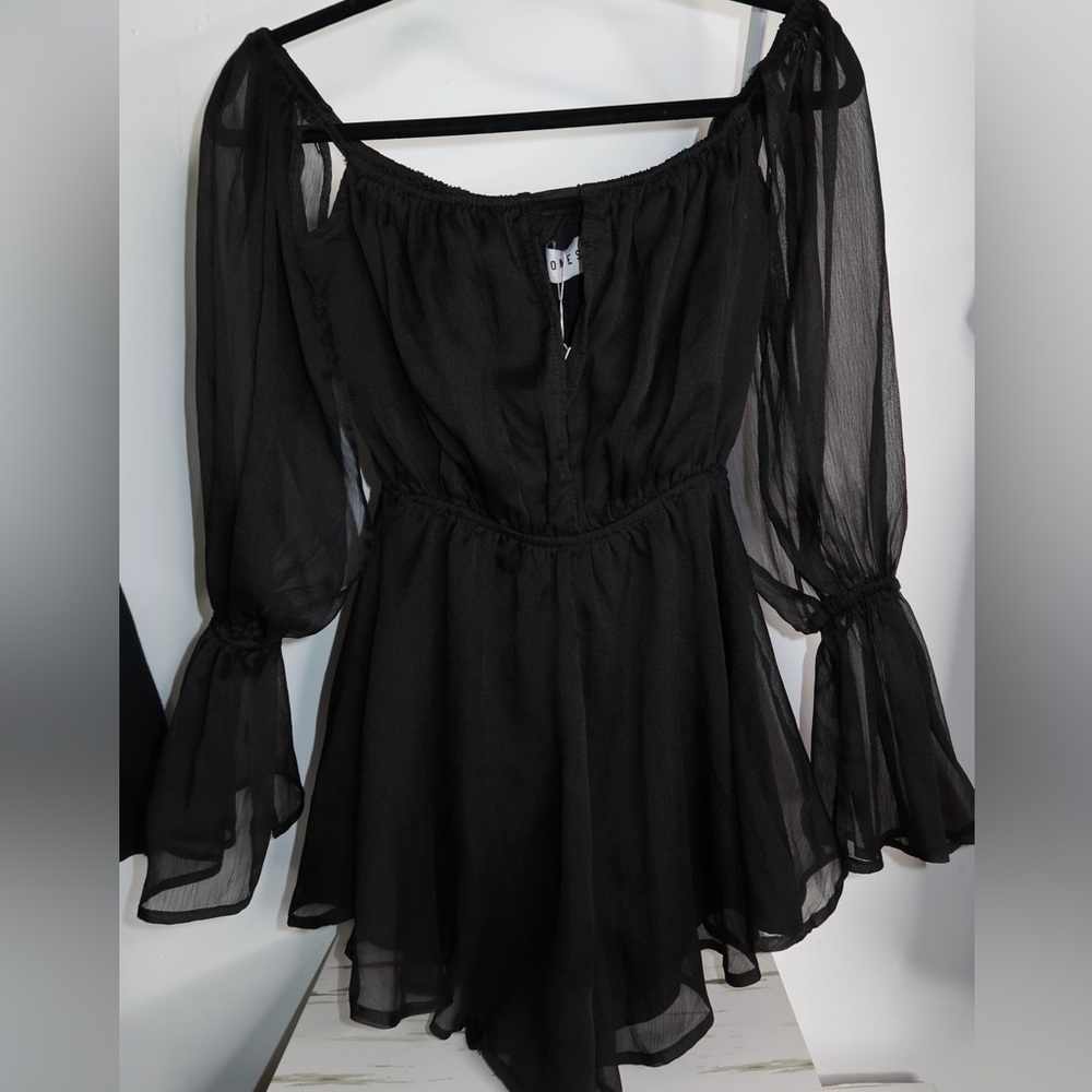 Lioness Mimosa Chiffon Off-The-Shoulder Romper
